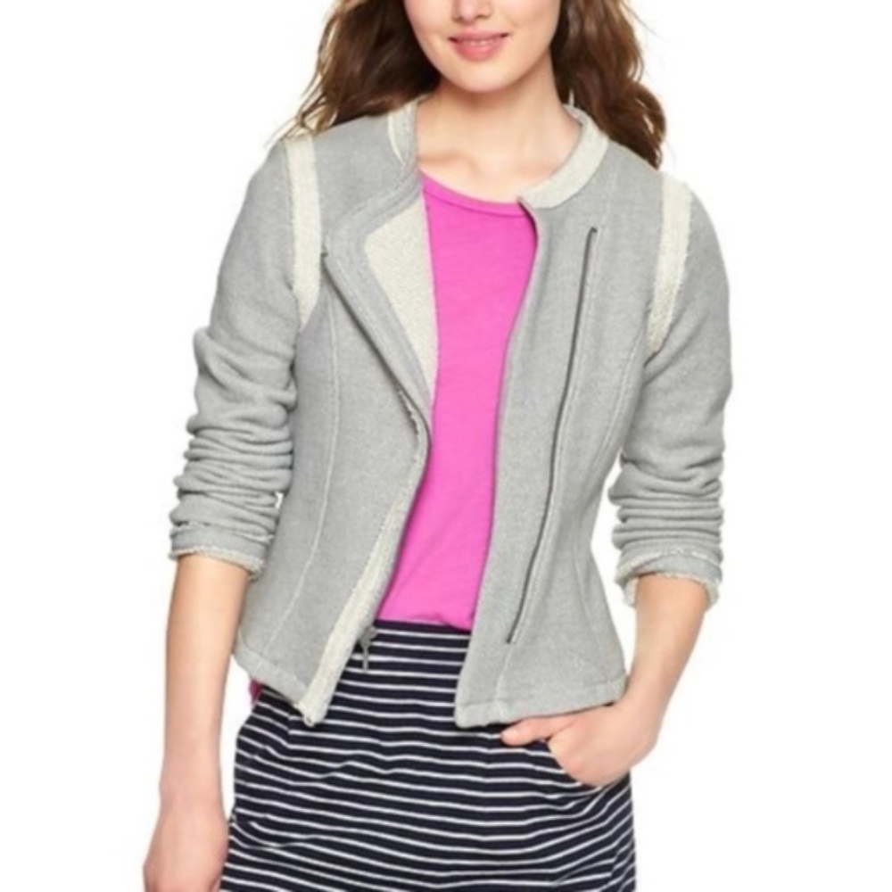 EUC✨GAP Moto Zipper Terry Cotton Jacket
